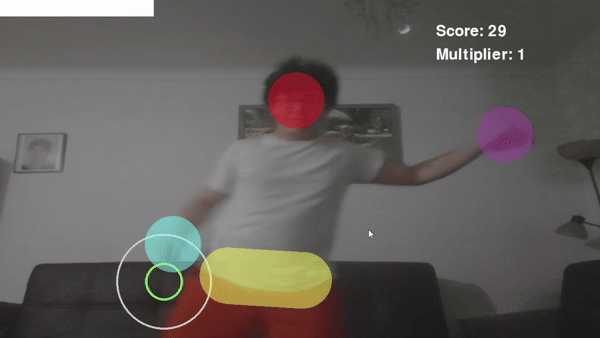 Playing Dansu with live pose tracking