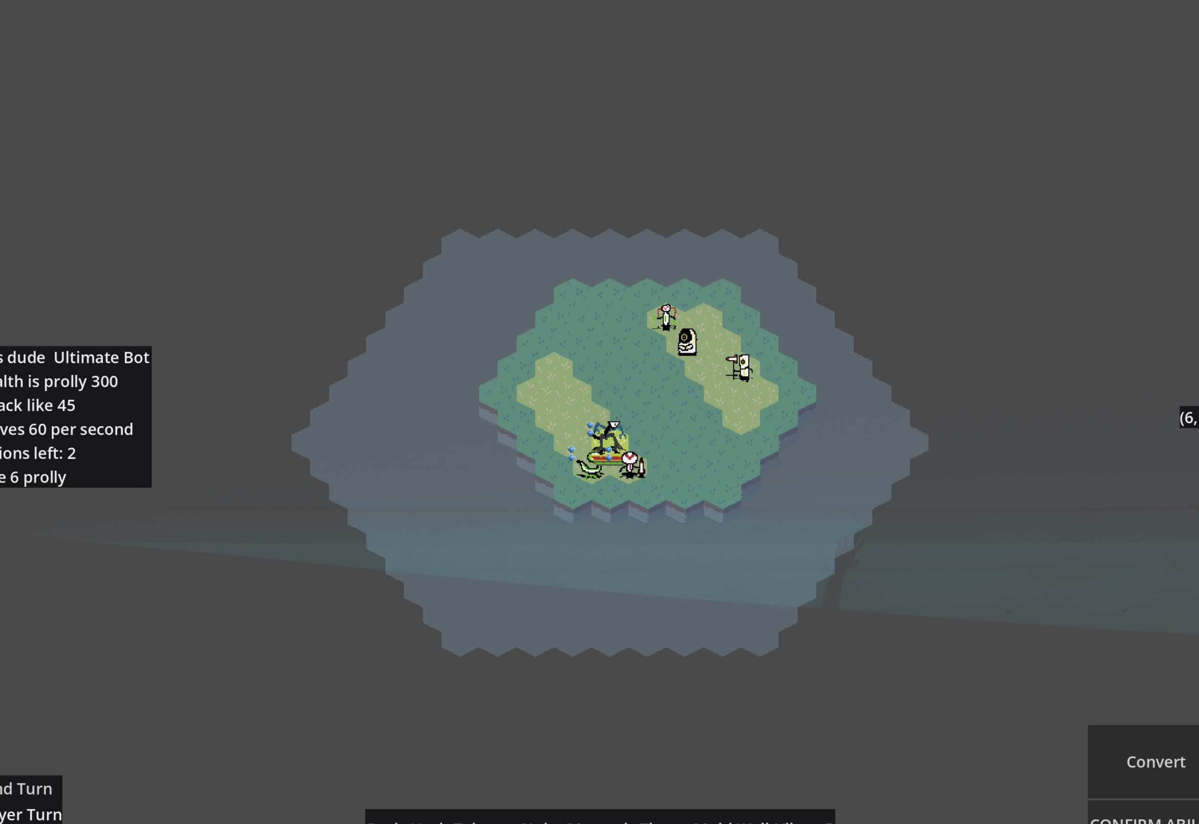 Targeting an ability on the hex-grid battle map